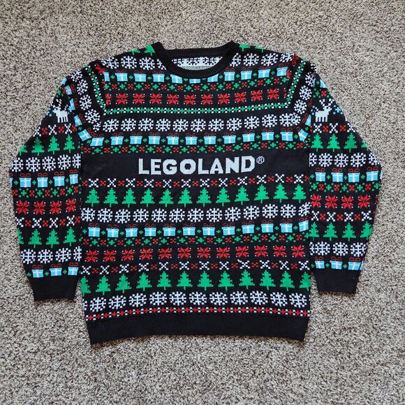Legoland Ugly Christmas Sweater Mens XXL 2XL Holiday Trees Snowflakes Reindeer - Picture 1 of 7